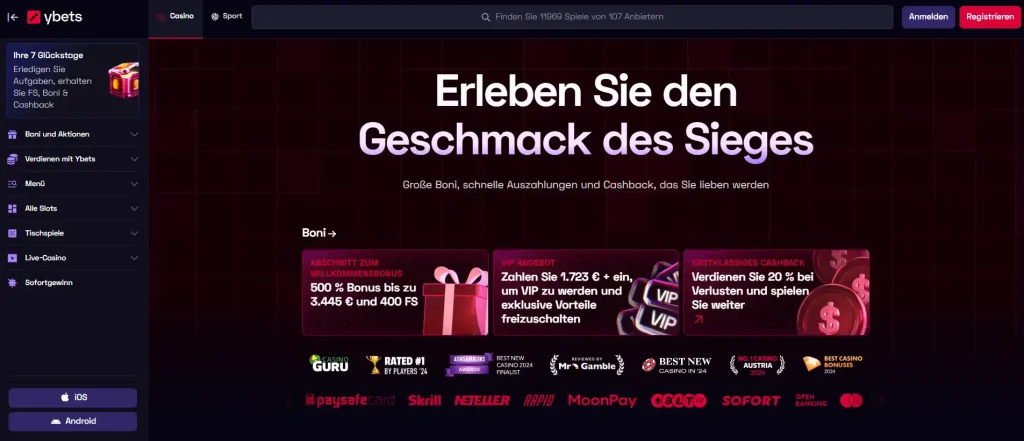 Ablauf einer Ybets Auszahlung vom Antrag bis zur Freigabe