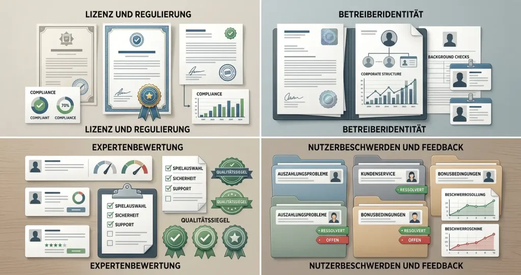 Vergleich von Betreiber, Lizenz, Bewertungen und Beschwerden